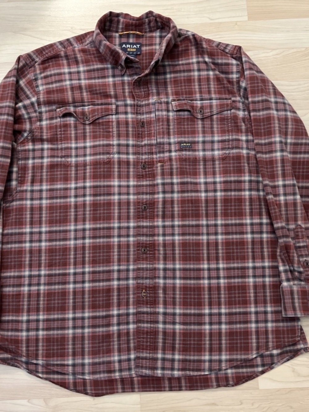 Ariat Rebar Flannel Shirt Men's XL Durastretch Button Down